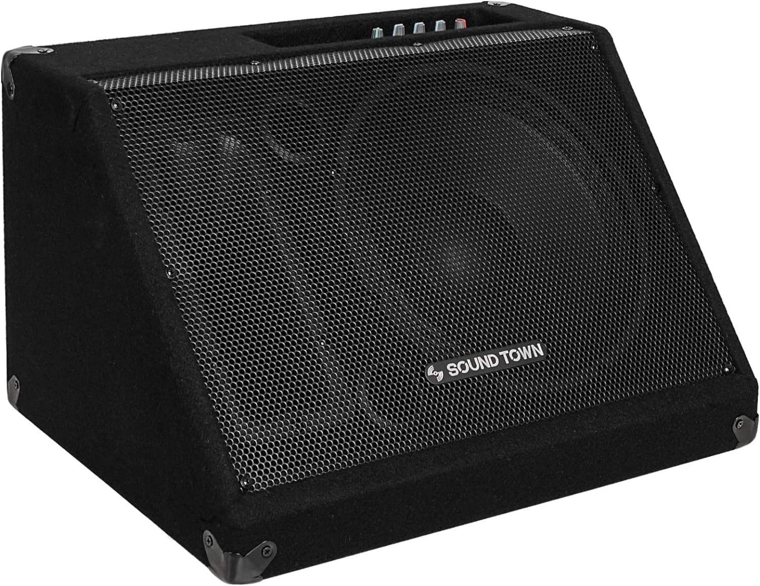 Sound Town Powered DJ PA Stage Monitor Speaker 10” 300W with Compression Driver for Live Sound