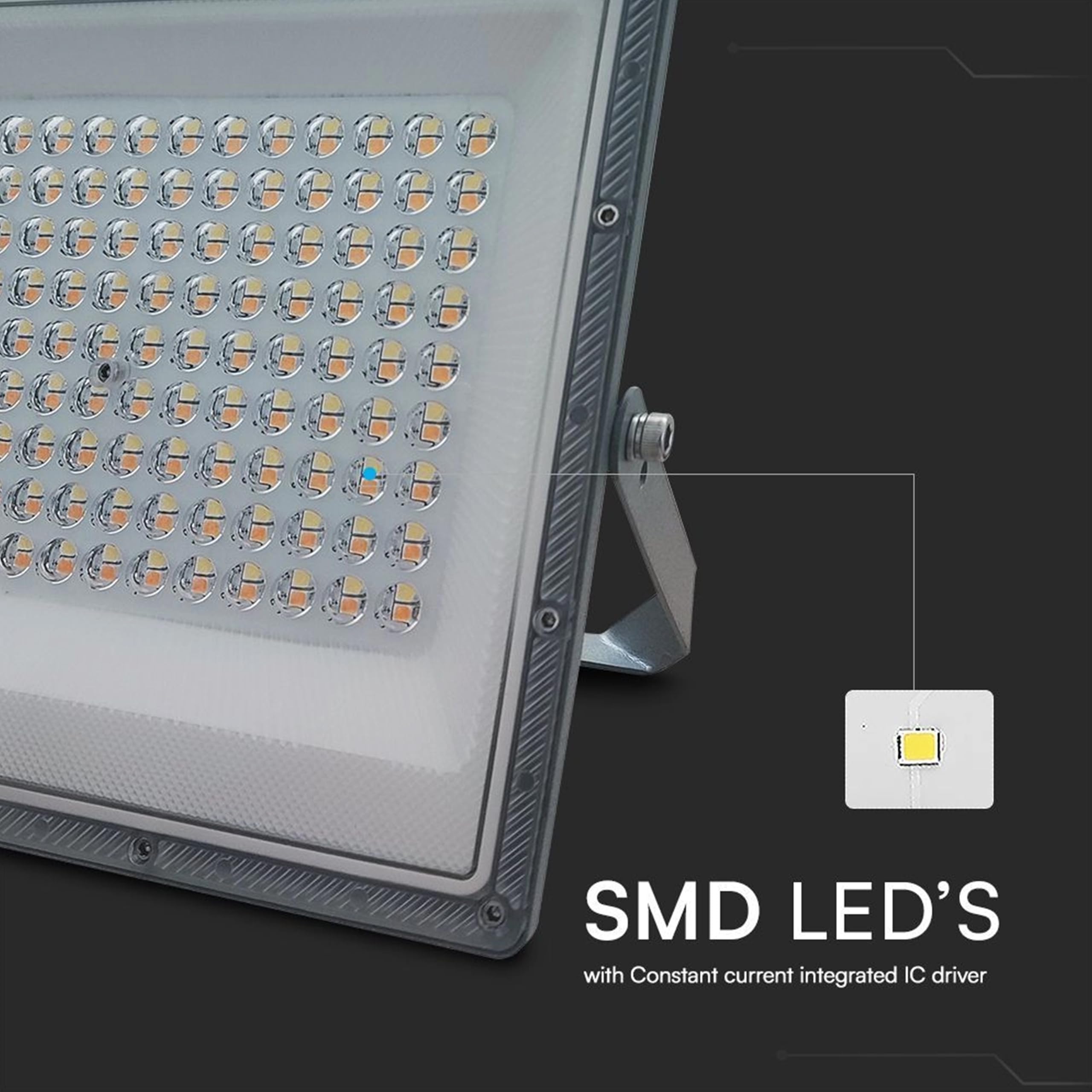 V-TAC Faro LED da Esterno 100W - [Chip Samsung + Tecnologia RLE] - 8150 Lumen - IP65 - Proiettore Faretto LED Nero Casa, Giardino, Garage, Magazzino - Luce CCT 3 IN 1 Calda, Fredda o Naturale
