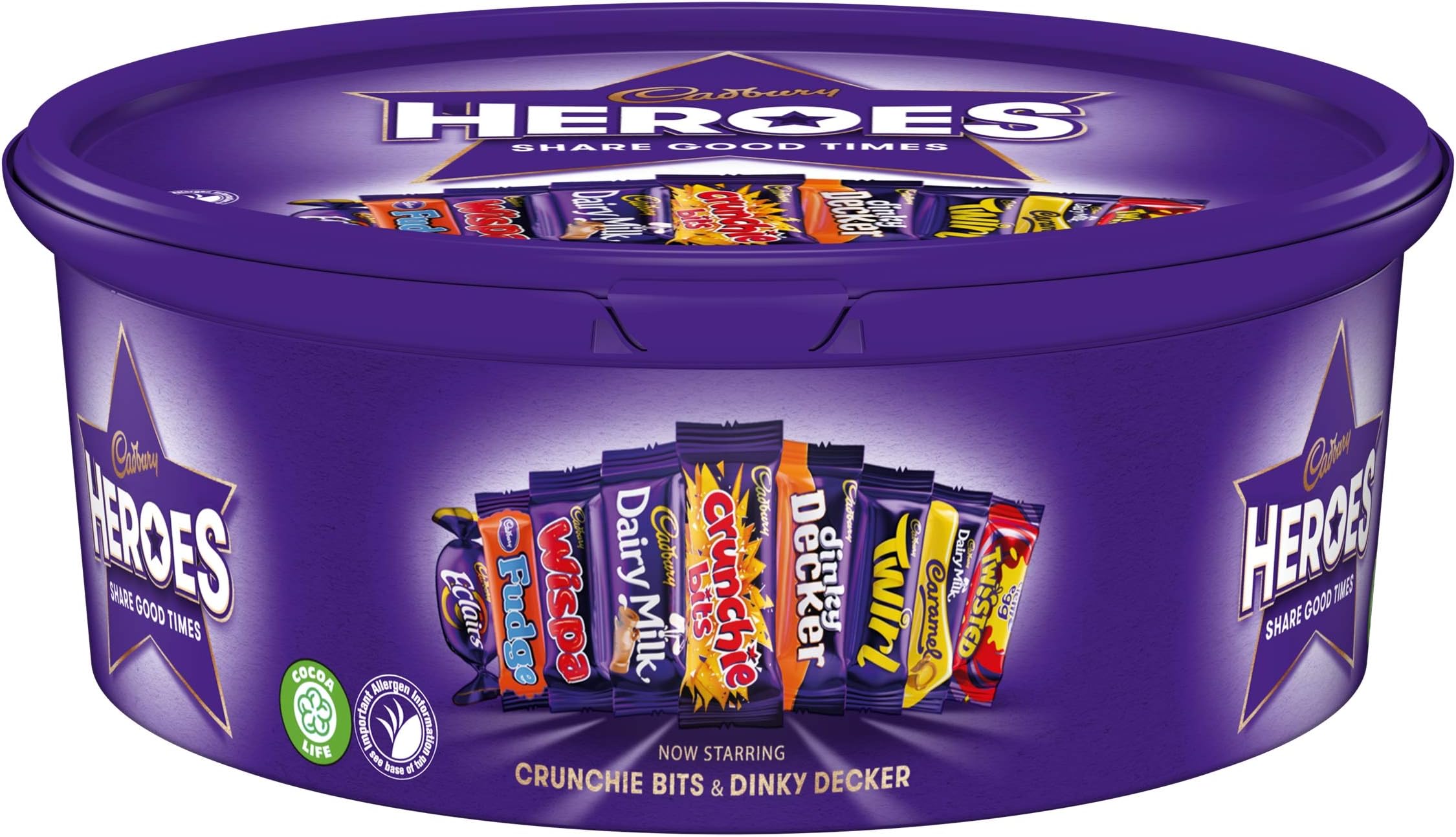 CABBURY Heros Tub, Valentine'S Day Gift - Chocolate, Milk, 600 Gm