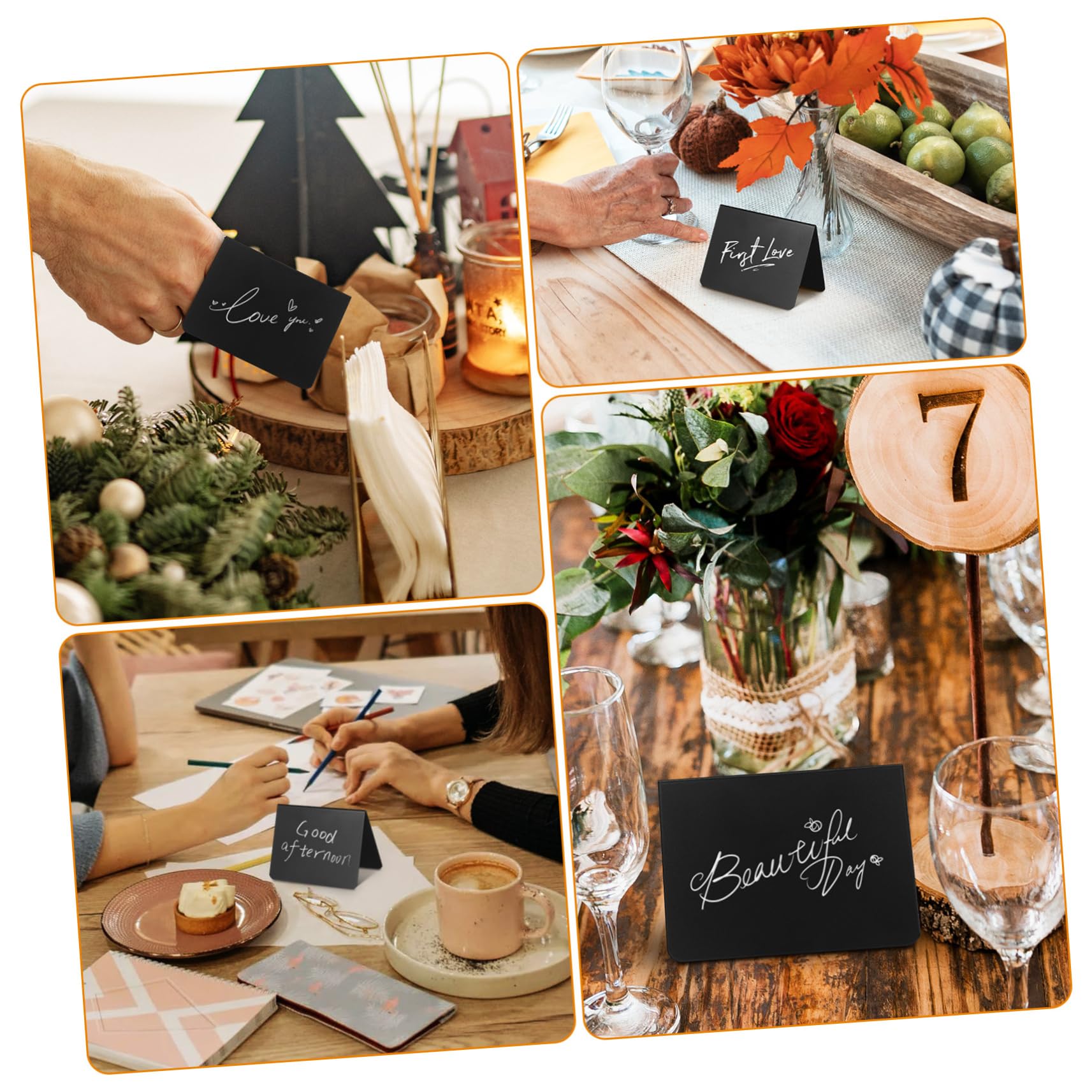 Operitacx 80stücke Mini Kreidetafel Form Mit Stiften Und Reinigungstuch Doppelseitige Für Buffets Partys Restaurants Und Geschäfte