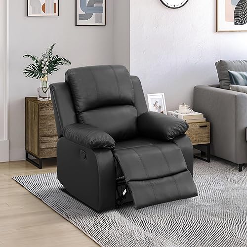 Miniatura 6 de Ocstta Juego de sofá reclinable manual de piel sintética, sofá reclinable de 3 plazas, sofá reclinable y silla para sala de estar pequeña, hogar