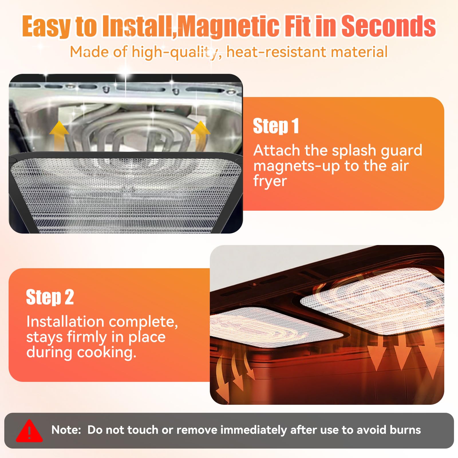 Magnetischer Spritzschutz Für Cosori Airfryer - Fettfänger Für Heißluftfritteusen