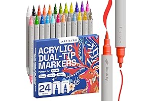 CraftDat Acrylic Paint Pens 24 Colors - Premium Acrylic Marker Pens with Dual Tips