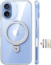 TORRAS Ostand Q1 Guardian iPhone 17 Case, MagSafe / Fast-Charging Compatible, Camera Button, 3x Military-Grade MIL, 90° Ring Stand, Shockproof, Anti-Yellowing, Non-Slip, 6.3 inches, Clear