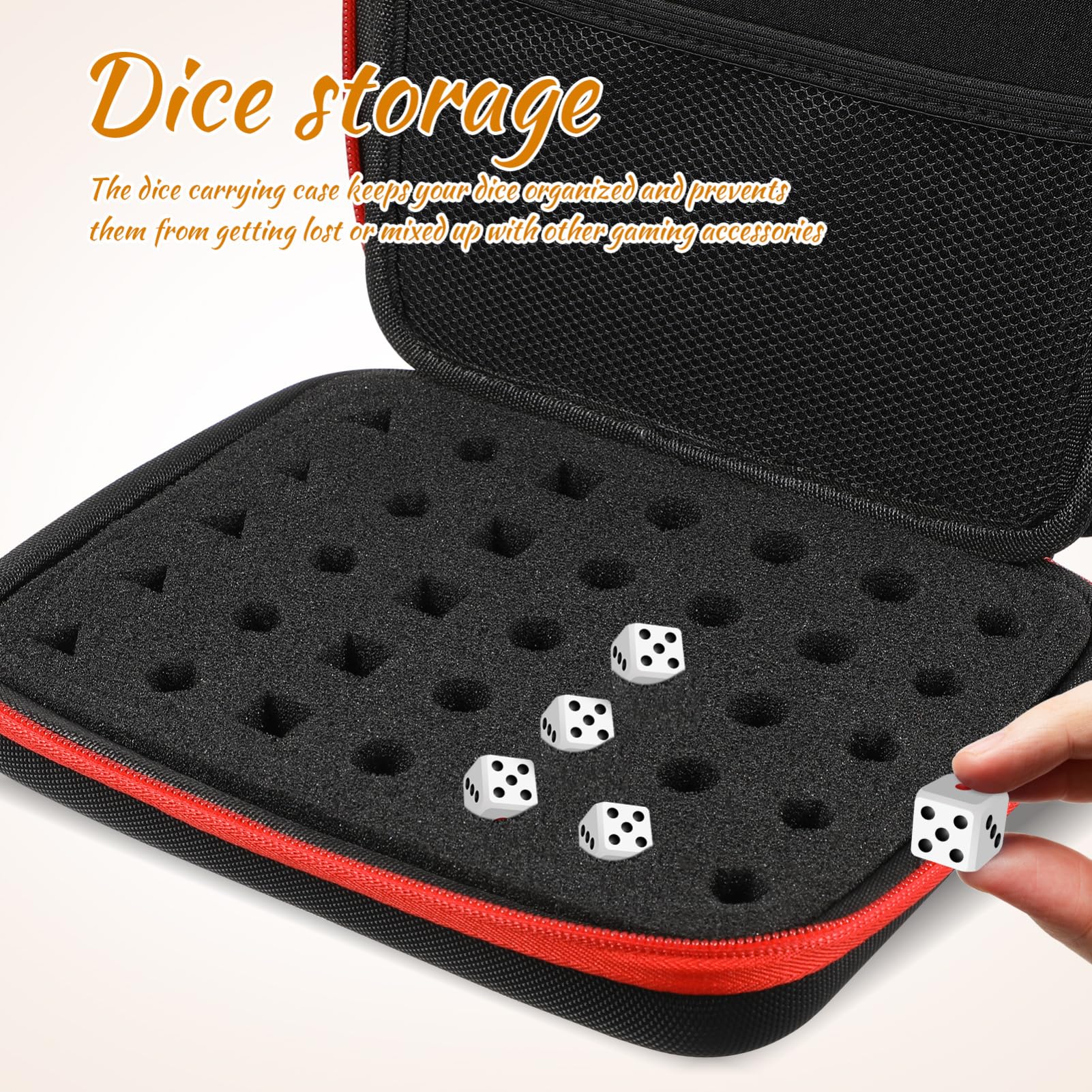 Abaodam Sac à Dés à Poches Étui de Rangement pour Dés Compartimenté Zippé Rangement pour Jeux de Société