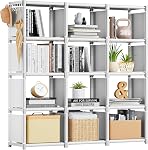 Mavivegue Bibliothèque,Cube Organisateur de rangement,Réservateur de plateau de bibliothèque,Table de bibliothèque de tous, étagère Cube, Cubies Étagères de rangement de placard pour chambre,Salle de vie,Maison,Bureau (12 Cube, noir)