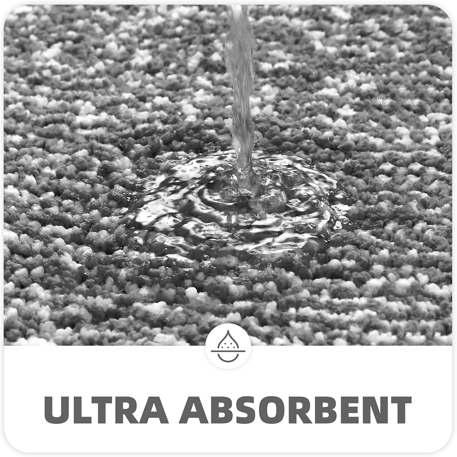 Color&Geometry Bathroom Rug Mat, Ultra Soft and Water Absorbent Bath Rug, Bath Carpet, Machine Wash/Dry, for Tub, Shower, and Bath Room (16"x24", Dark Grey and White) : Home & Kitchen