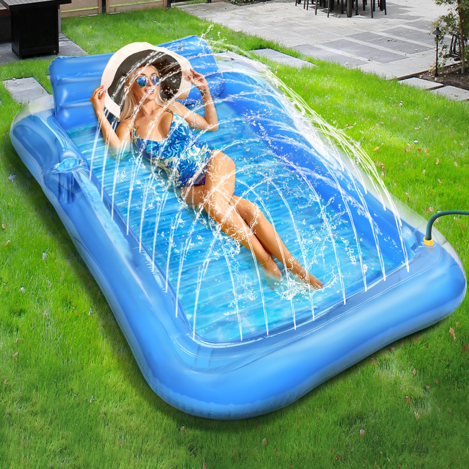 Colchoneta Piscina Adultos, Hinchable Flotador Piscina, Tanning Pool Hamaca Hinchable, Colchoneta Hinchable Piscina para Piscina Fiesta Fiesta Verano Juguetes, 200 * 124cm
