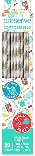 Miniatura 4 de Preserve Pajitas compostables y flexibles, suministros de cocina, rojo