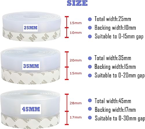 Miniatura 3 de Tira de sellado de puerta, tira de puerta inferior para puertas, adhesivo de sellado de silicona para puertas y ventanas de silicona anticolisión de