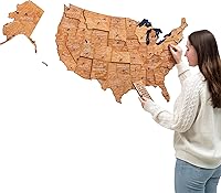 Vista 10 de Enjoy The Wood Mapa de Madera de Estados Unidos Lugares Visitados - Rastreador de Viajes de Mapa 3D de Estados de EE.UU. Decoración de Pared