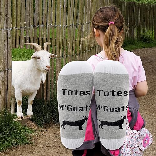 Miniatura 7 de LEVLO Bonitos regalos para los amantes de las cabras, calcetines de algodón de cabra, regalos de cabra, regalo de granjero de cabra pigmea, regalo