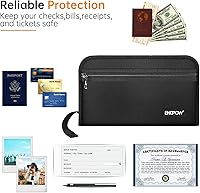 Vista 3 de ENGPOW Receipt Coupon Organizer,Fireproof 13 Pockets Expanding File Folder Small Accordian File Organizer,Portable Filing Wallet Holder with Zipper