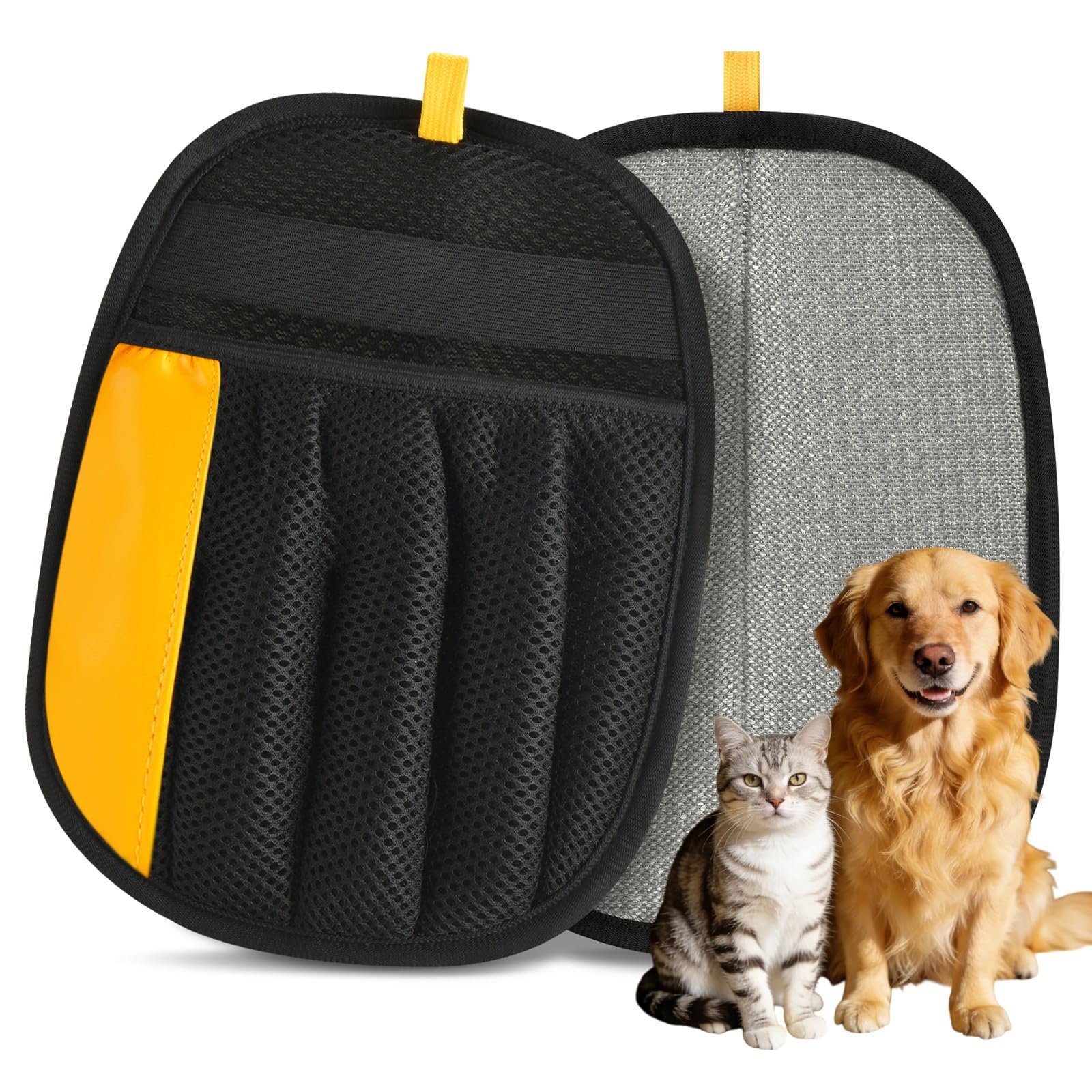 Jimtoiny Electrostatic Pet Hair Removal Glove, Five-Finger, Grooming Mitt