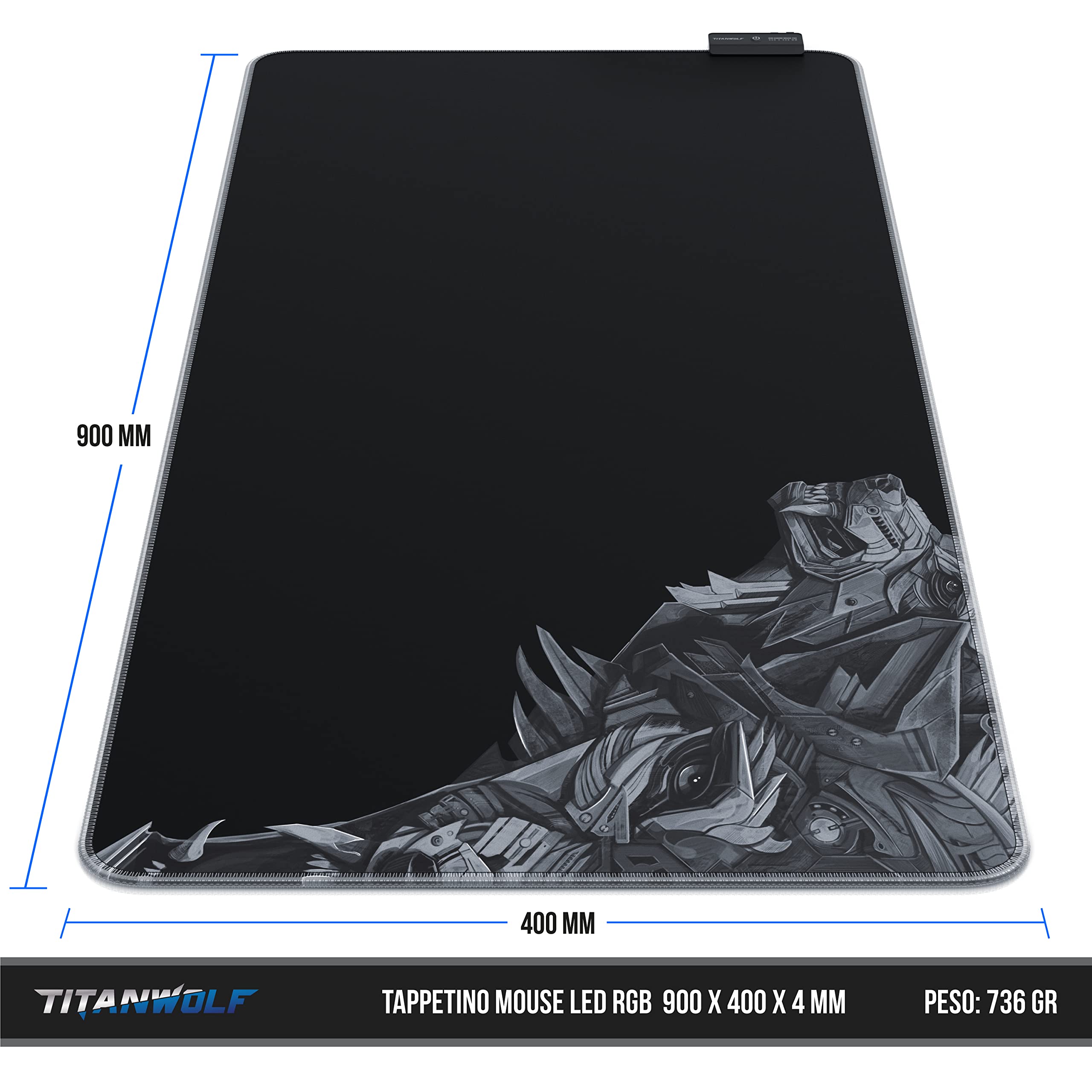 TITANWOLF RGB Gaming Mouse Pad XXL 900x400mm Mouse Pad 11 LED Colors and Light Effects