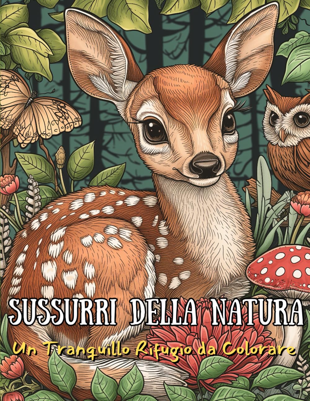 Sussurri della Natura - Un Tranquillo Rifugio da Colorare: Libro da Colorare Animali Selvatici & Boschi per Adulti & Adolescenti, Paesaggi Boschivi & ... Naturali da Colorare Rilassanti & Anti Stress