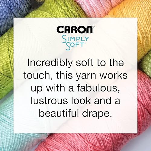 Miniatura 7 de Caron Simply Soft - Hilo azul cobalto, paquete de 3 unidades de 6.00oz6 onzas, acrílico, 4 medianos (peinado), 315 yardas, tejidoganchillo