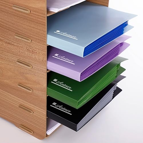 Miniatura 7 de Antner Paquete de 4 organizadores de archivos de acordeón tamaño carta, carpeta de archivos expandible de 8 bolsillos, bonitas carpetas para