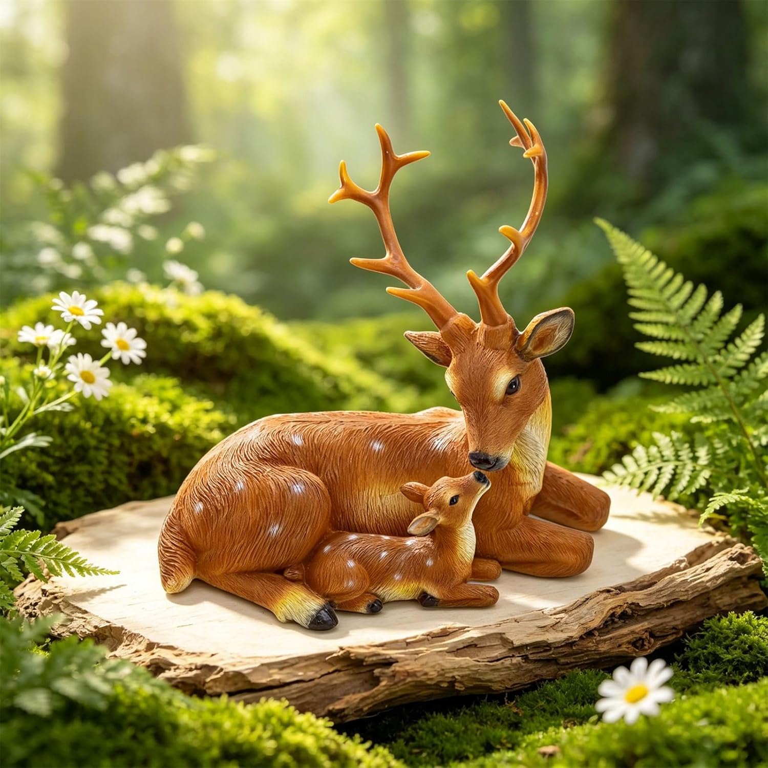 Lifelike Elks Garden Home Statue,Christmas Deer Figurines Statue,Outdoor Decorative Animals Figurine for Home Garden Yard Patio Lawn,Realistic Female Sika Deer Sculpture Art