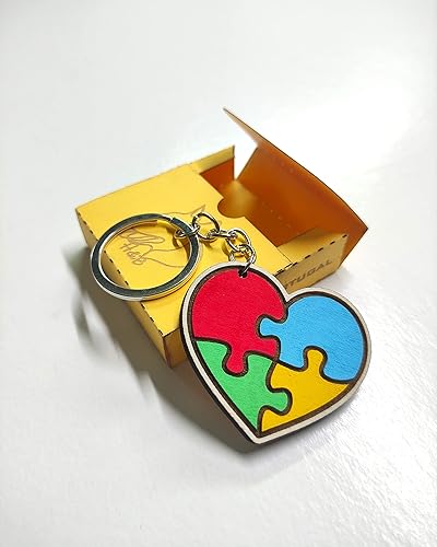 Miniatura 4 de Wooden Autism Keyring, Neurodiversity Symbol Keychain, Autistic Pride, Autism Spectrum, Autism Awareness, Gift for Mom