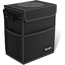 K KNODEL 2 Gallon Black Leak-Proof Waterproof Car Trash Can with Lid