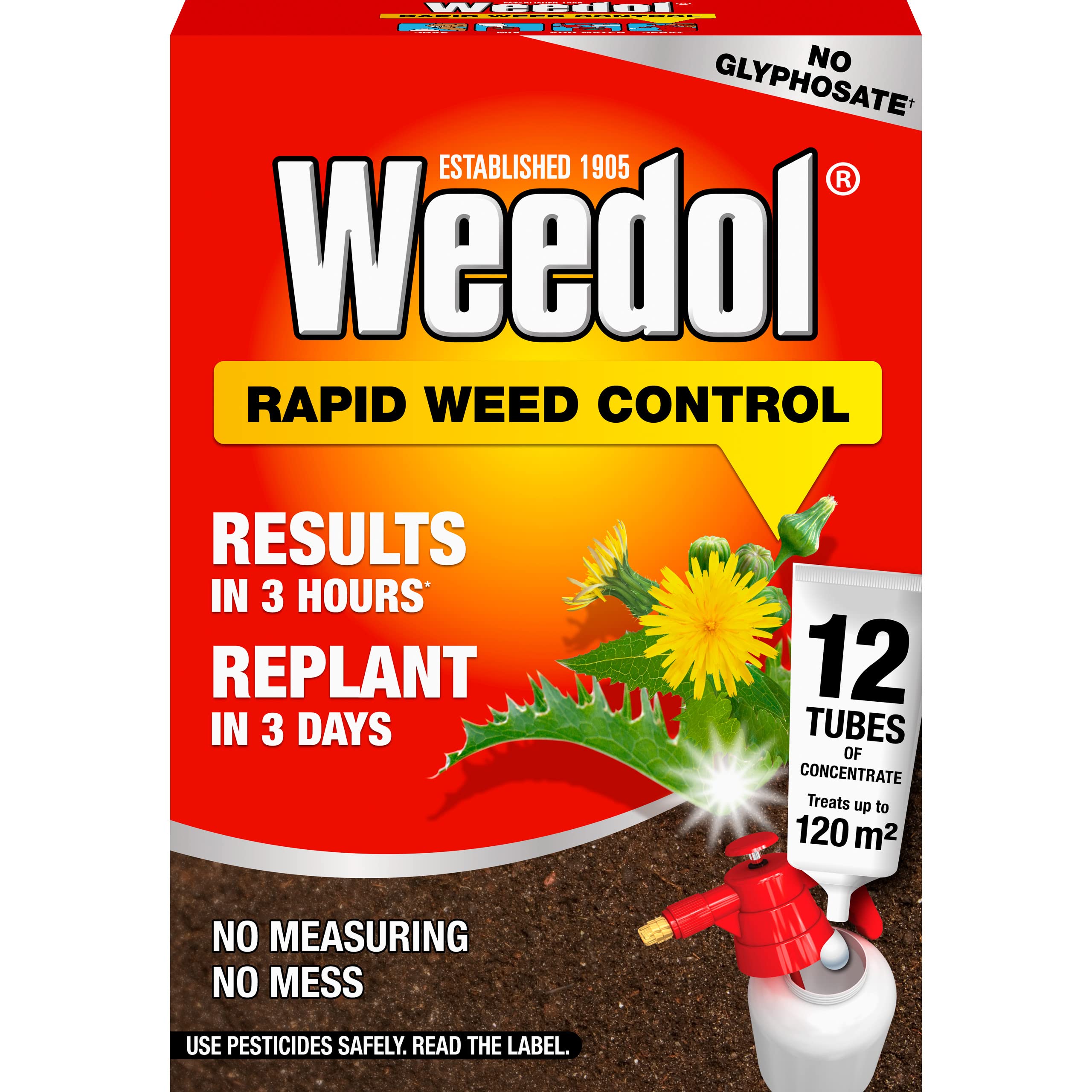 Weedol Rapid Concentrate Tubes, 12 Pack, Natural