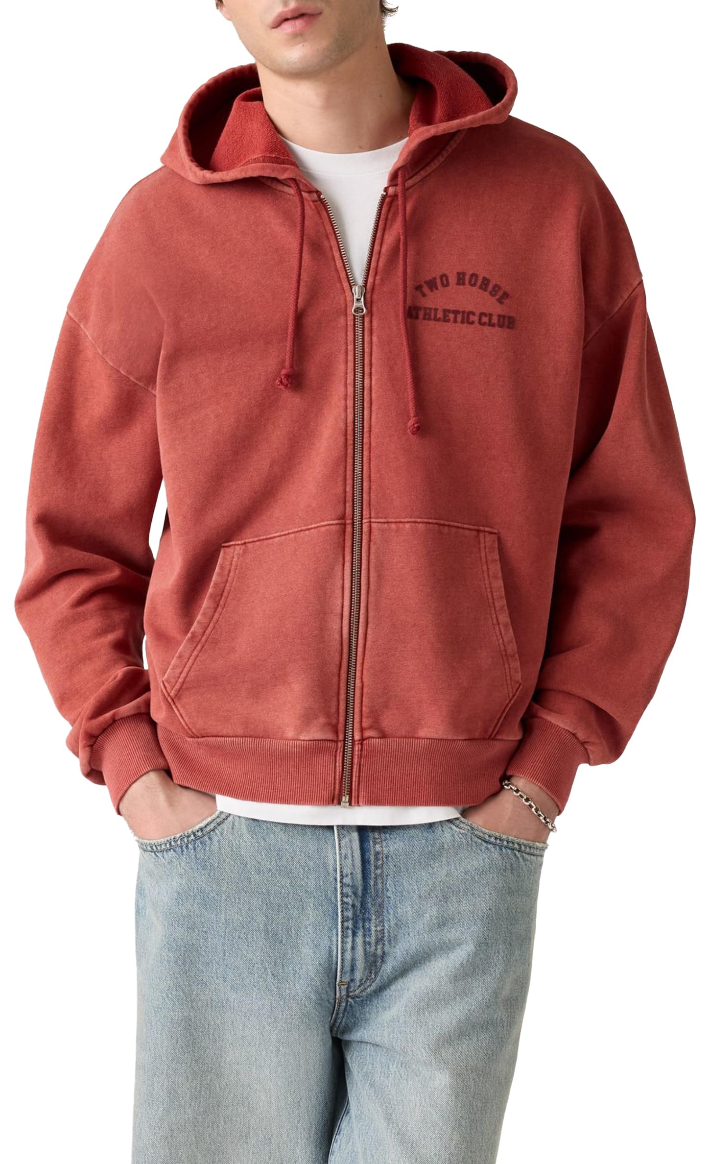 Levi's Two Horse Cropped Zip Up for Men, Sweatshirts, Two Horse Full Zip R, XL