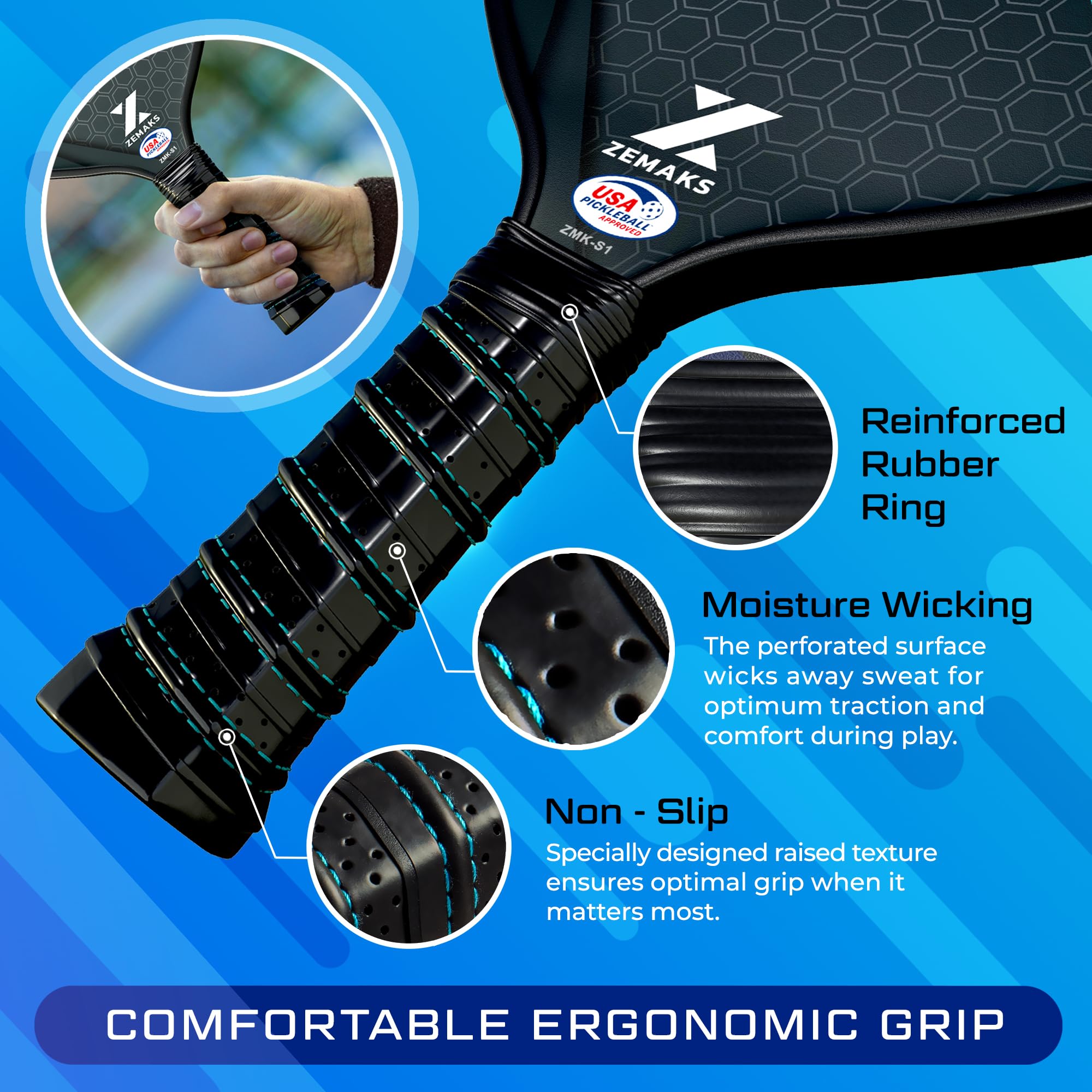 Amazon.co.jp: Zemaks ピックルボールパドル 2個セット USAPA承認