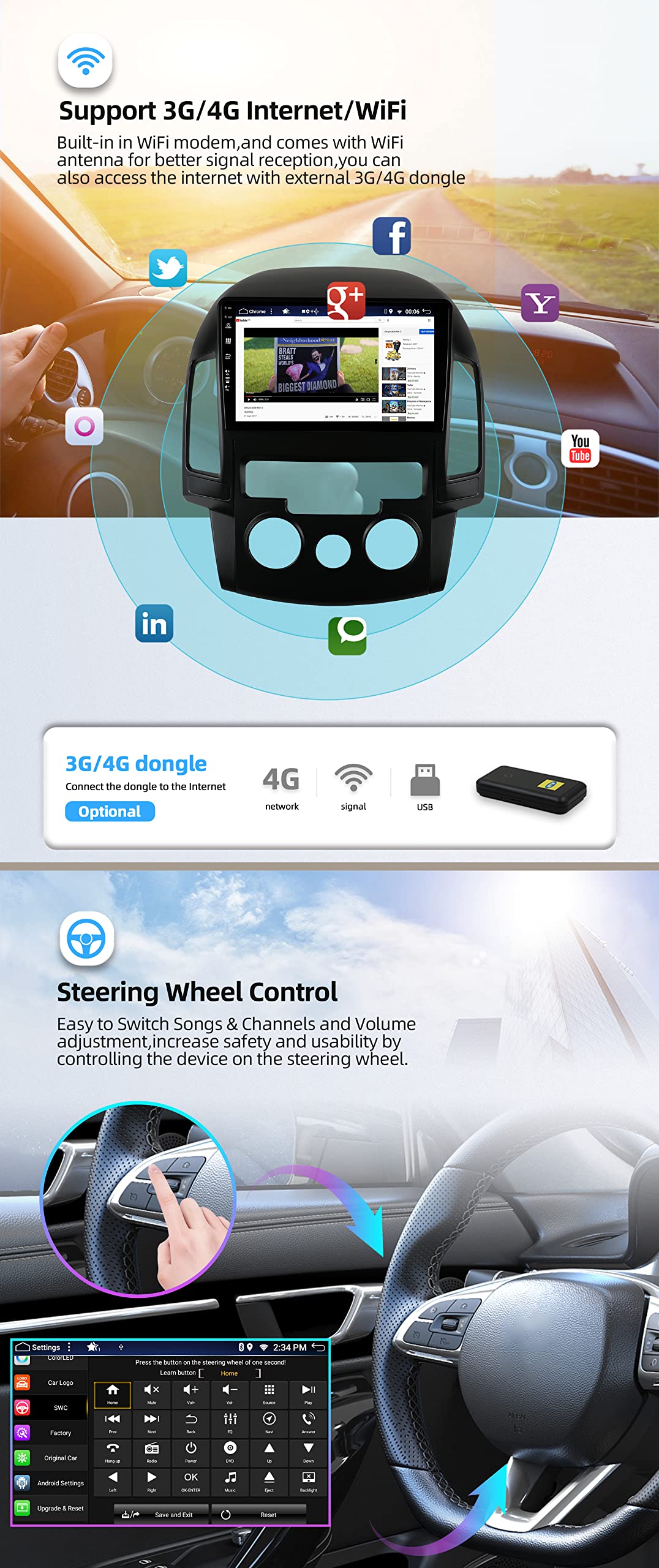 Autoradio Android 13 Pour Hyundai I30 2011-2015 - 9" écran, 6+128 Go, CarPlay/Android Auto Sans Fil, GPS, Bluetooth - 9