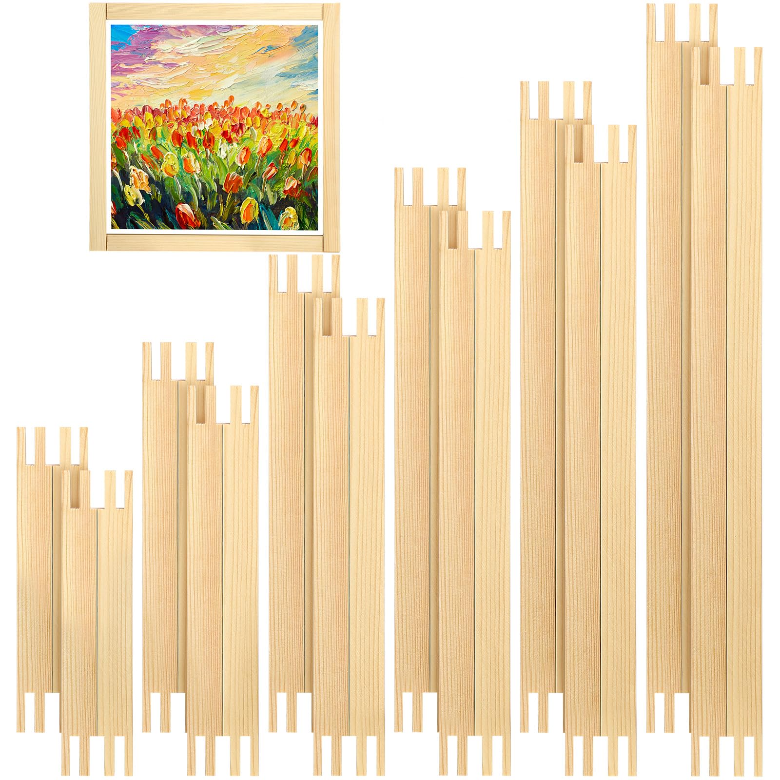 Marco de punto de aguja Hotop con 12 barras de ensanchamiento de madera ajustable