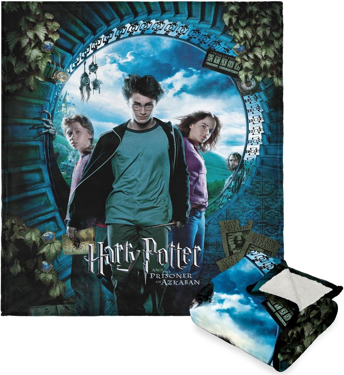 Northwest Harry Potter Silk Touch Sherpa Throw Blanket, 50" x 60", Core Three