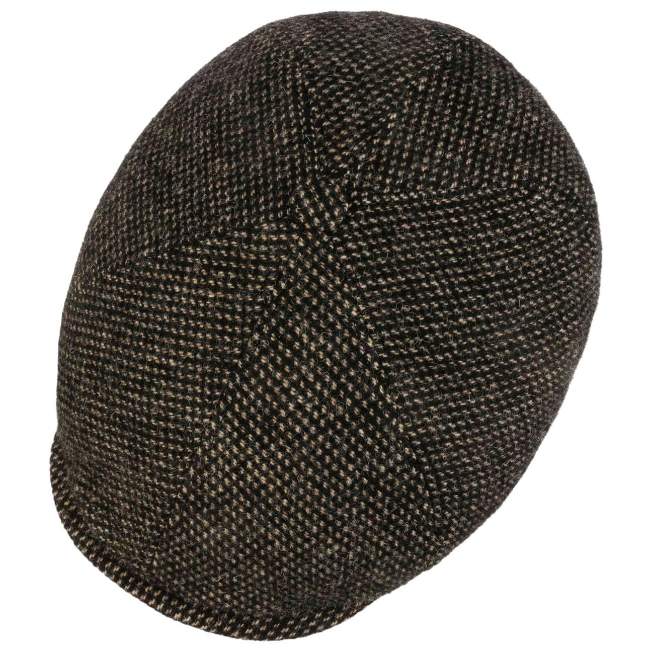Stetson Lake Norden Wool płaska czapka z daszkiem męska – Made in The EU z daszkiem, na jesień, zimę, jesień, zimę, rozmiar XL (60-61 cm), czarno-beżowa