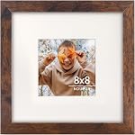 8x10 Picture Frame, Display Photos 6x8 with Mat or 8x10 without Mat, Poster Frame for Wall and Tabletop, Distressed White