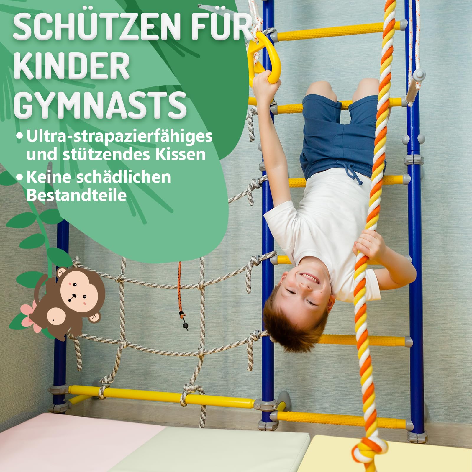 PhysKcal Tapis de gymnastique pliable à 5 panneaux avec poignées | 195 x75 cm. Rembourrage épais. Tapis de sport idéal pour yoga, pilates, gymnastique, tumbling à domicile.
