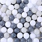 MoonxHome Ball Pit Balls for Toddlers, BPA Free Crush Proof Plastic Toy Balls for Ball Pit, Ideal Gift for Christmas Balls for Play Tent 2.15 Pack of 200 White Dark-Grey Light-Grey