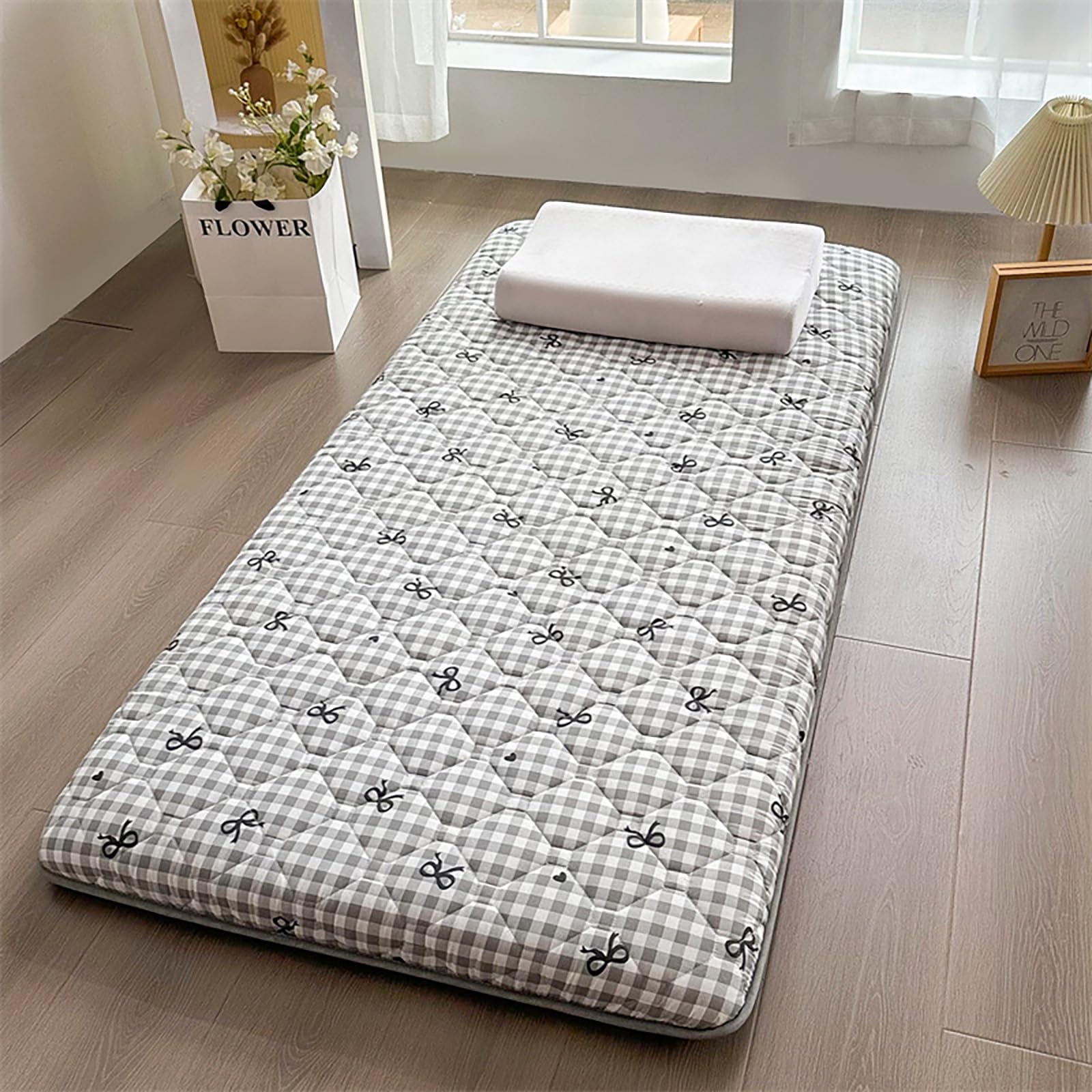 Dormitory Mattress Skin-Friendly Microfiber Multi-Layer High-Elastic Memory Foam Fill Quilted Ergonomic Design Foldable Bedding for Home Dorms Camping Travel,01,90 * 190cm