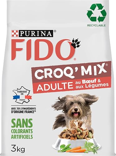 FIDO | CROQ' MIX| Chien Adulte | Croquettes équilibrées et savoureuses favorisan