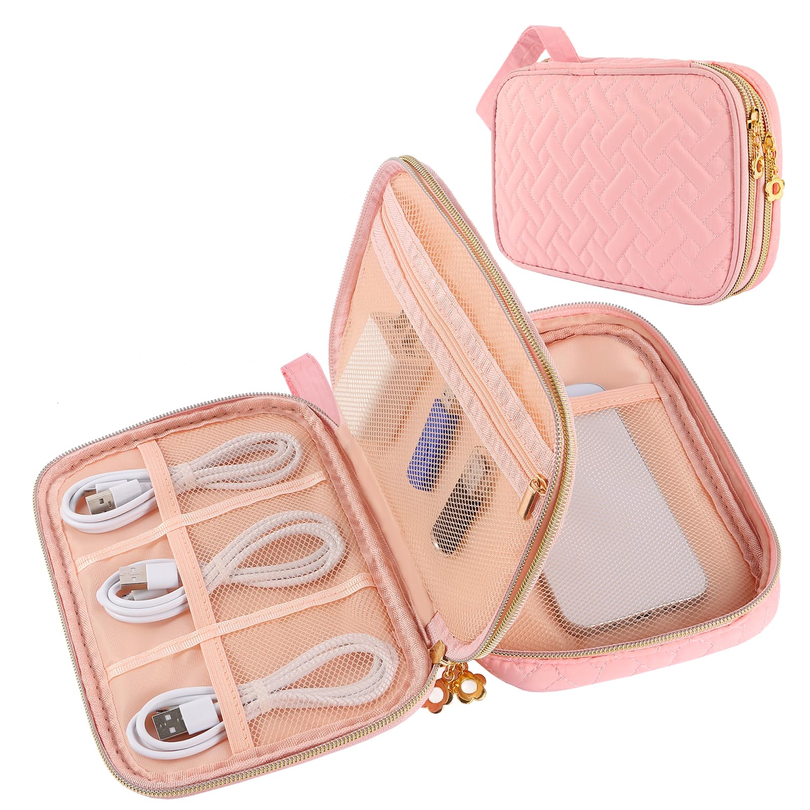 Electronics Organizer Travel Case, Charger Bag Cord Organizer Travel, Compact Tech Pouch Cable Organizer Bag for Charger, Cords, Phone, Headphones,