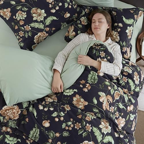 Miniatura 32 de PHF - Juego de funda de edredón de terciopelo auténtico tamaño individual, juego de funda de edredón ultra suave y transpirable de 2 piezas