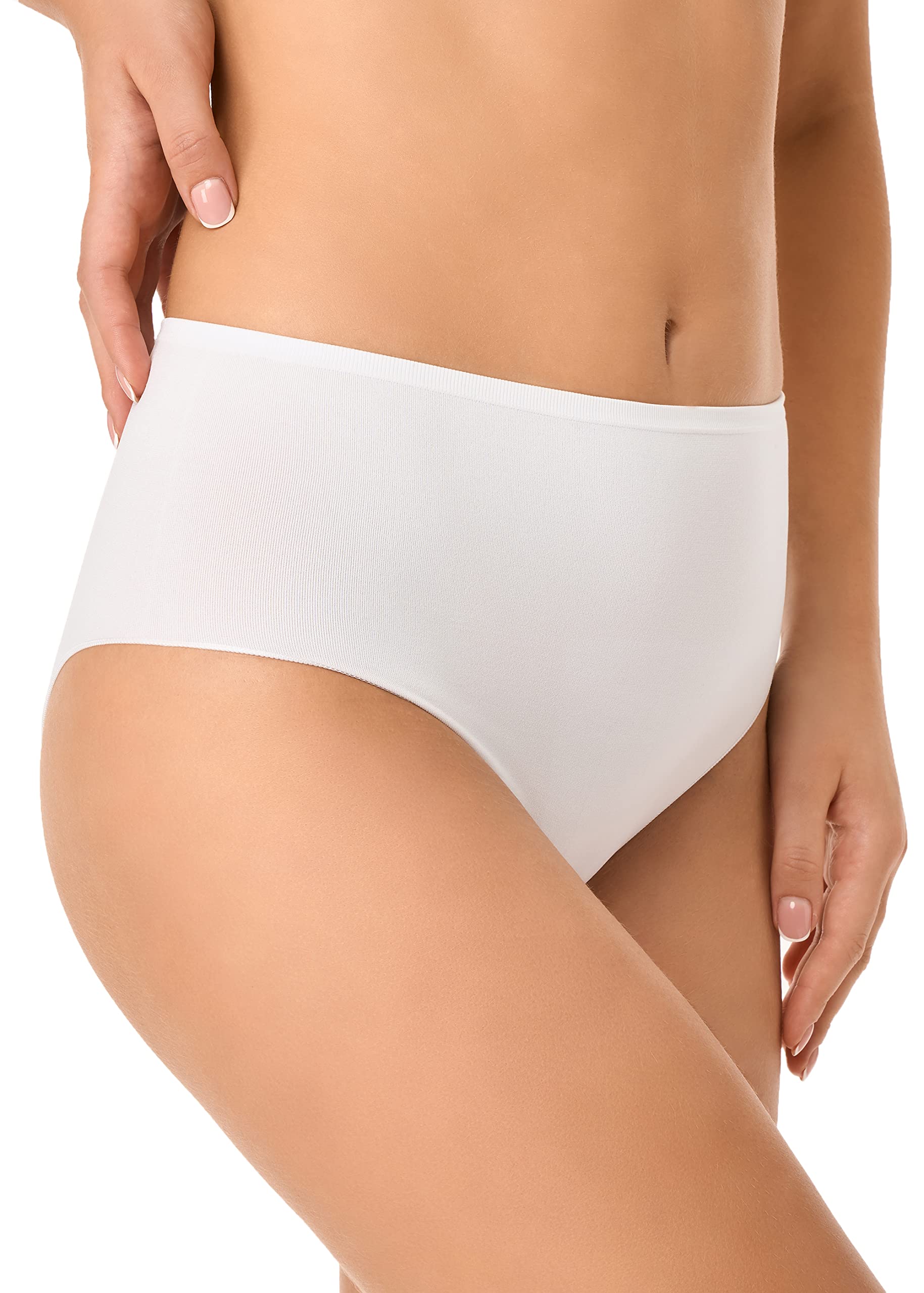 GOLDEN LADY MIDI SLIP WITHOUT MICROFIBER SEAMS, White, S
