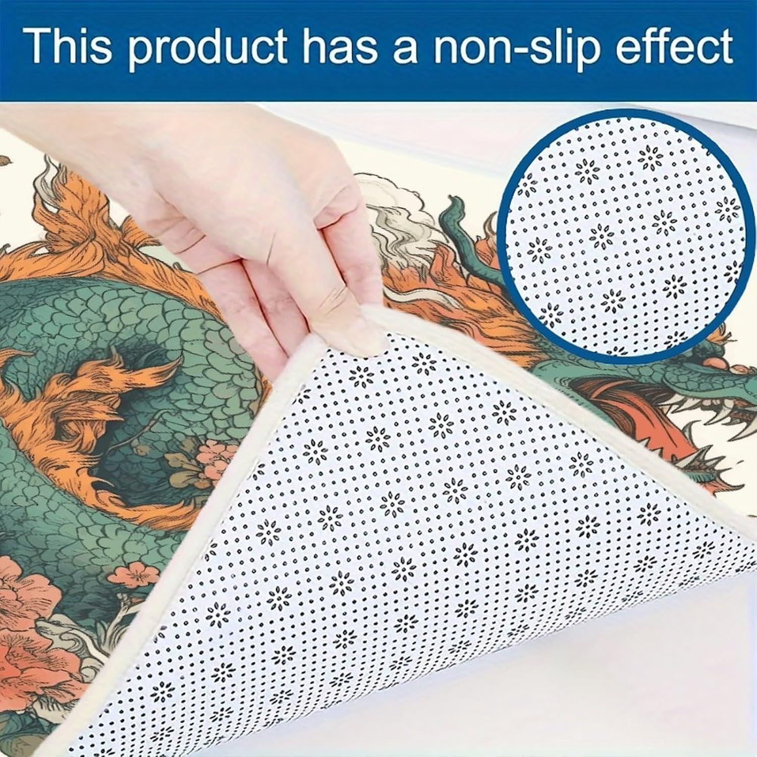 Flowers and Dragons Kitchen Mats for Floor 3PCS Waterproof Low-Profile Kitchen Rugs Floor Mat Non Slip Anti Fatigue Mats Comfort Standing Mat Runner Rug Area Rug 6"x24"+20"x31"+17"x47"