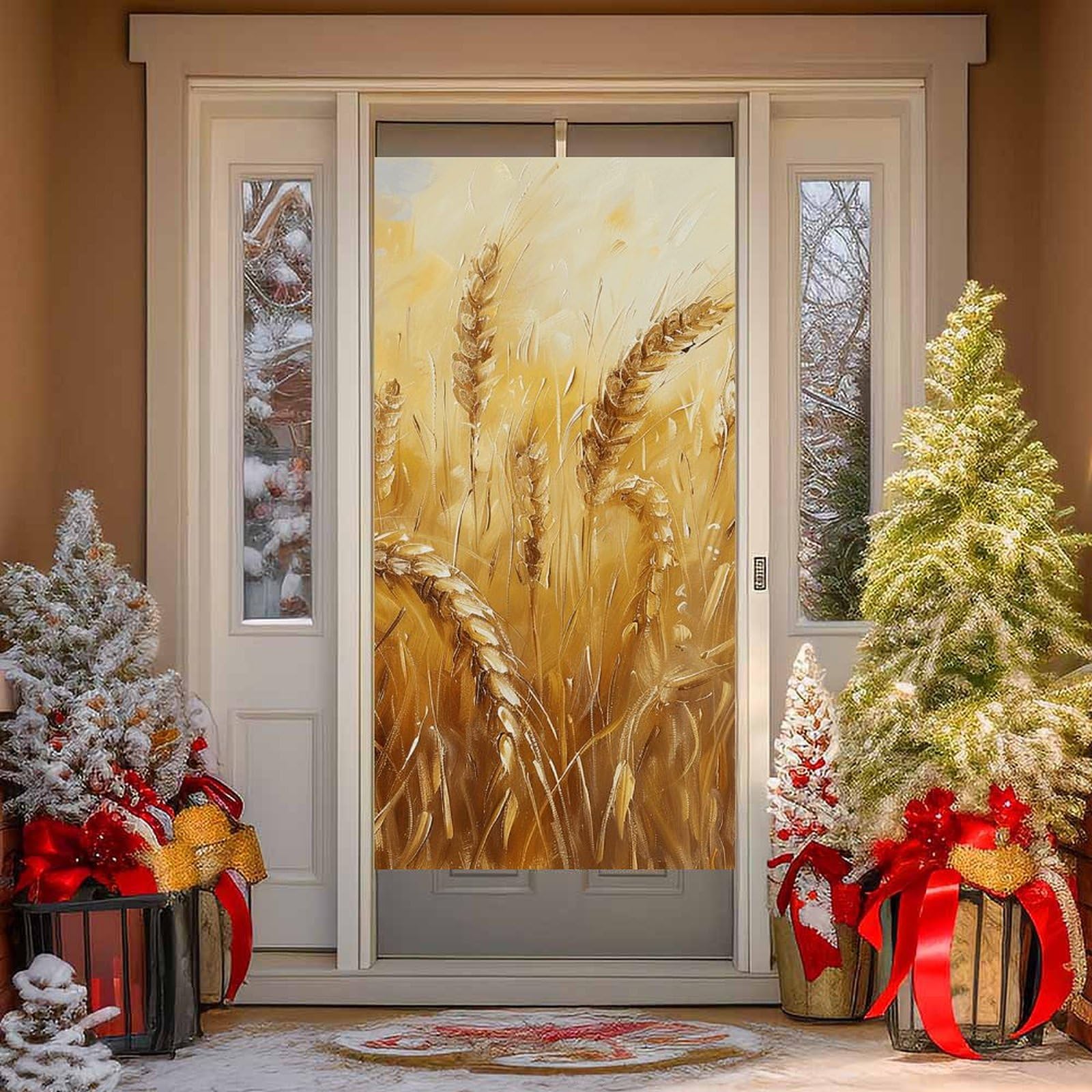 NTVOWPZO Golden Wheat Field Image Door Curtains for Doorway Privacy Dividers Door Banner Blackout Curtains Fabric Door Window Curtain for Home Bedroom Kitchen Decor 35.4x70.9 in Decorative Banner