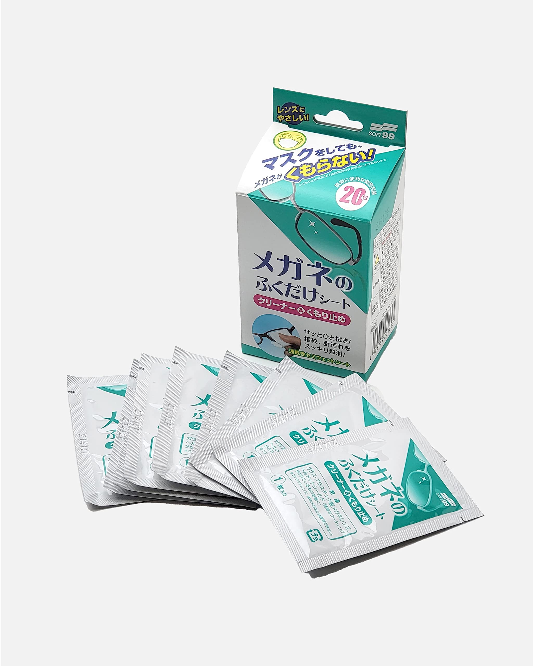 SOFT99 Cleaner & Anti-Fog Wiping Sheet for Glasses_20pc