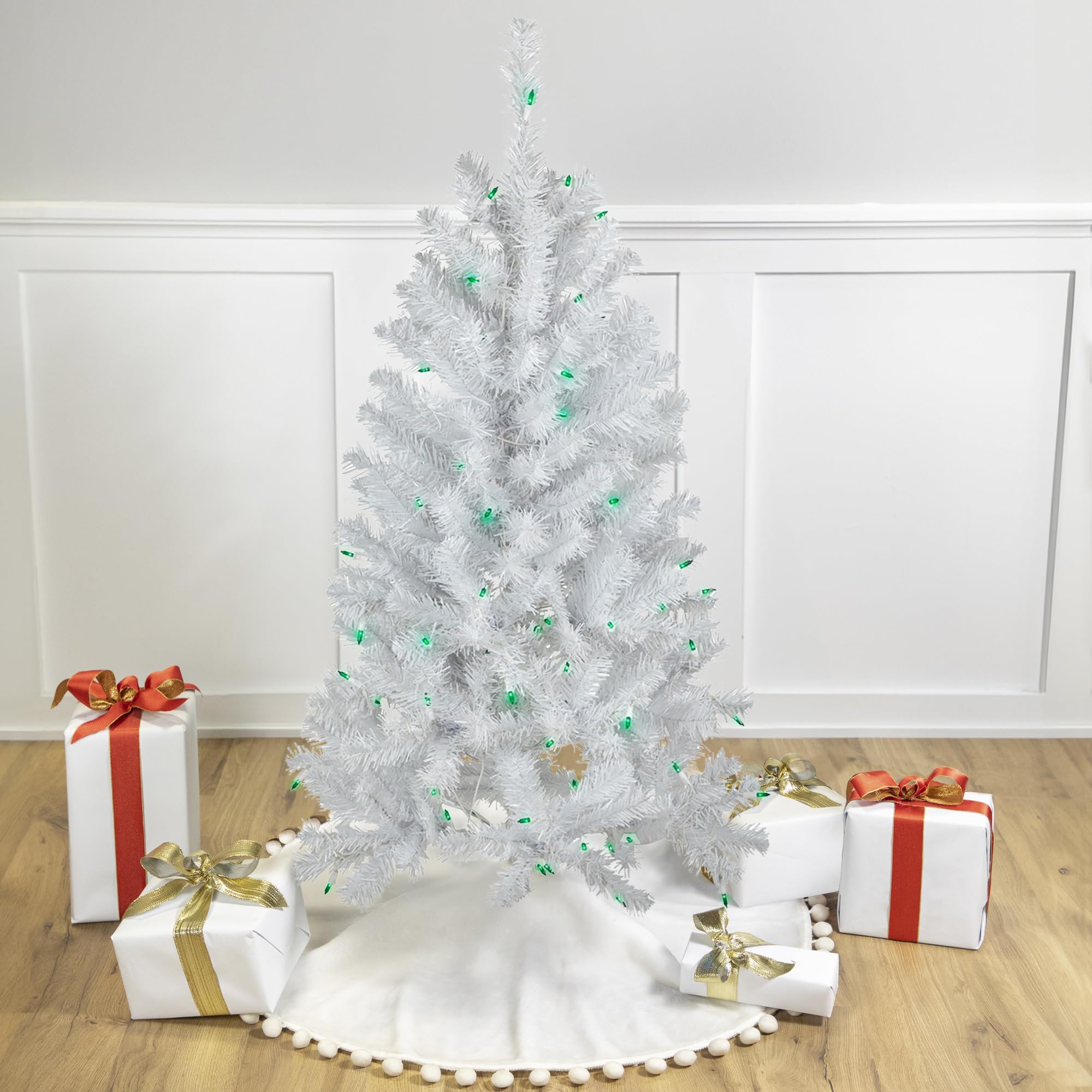 Amazon.com: NORTHLIGHT 4' Pre-Lit White Artificial Christmas Tree