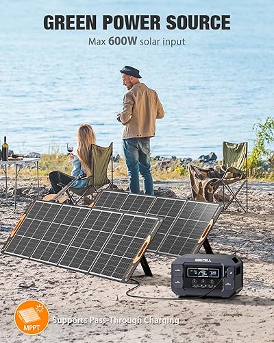 Miniatura 5 de GRECELL Estación de energía portátil de 2200 W, generador solar de 1126 Wh, batería LiFePO4, carga rápida de 1.25 horas, con 4 salidas de CA de 2200