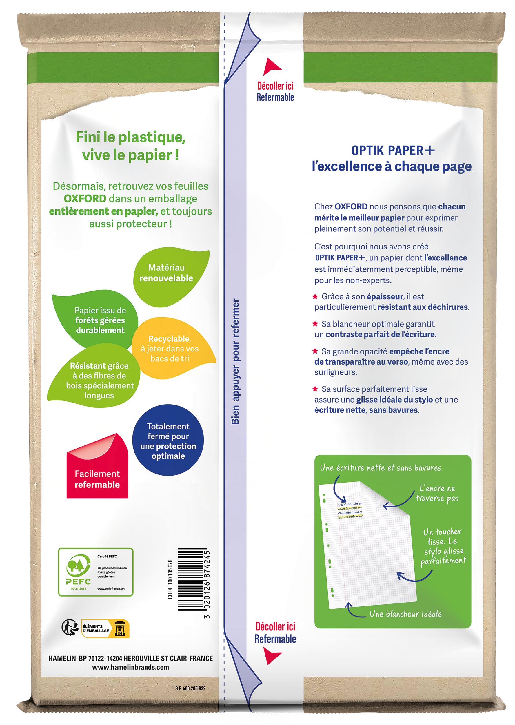 OXFORD 100105678 Lot de 5 Etuis de copies doubles A4 petits carreaux 5 x 5
