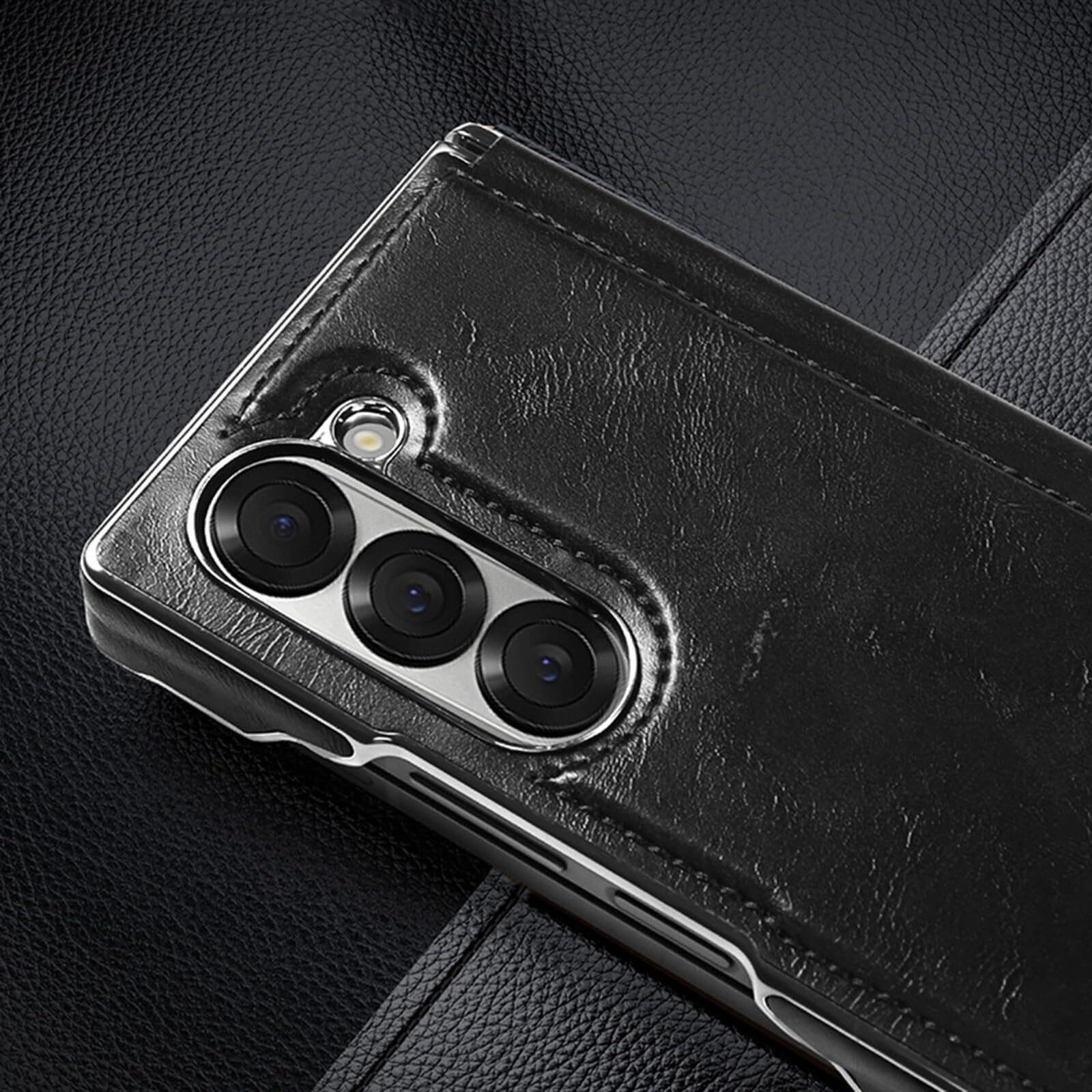 Etui do Samsung Galaxy Z Fold 7, skórzane etui do ładowania bezprzewodowego