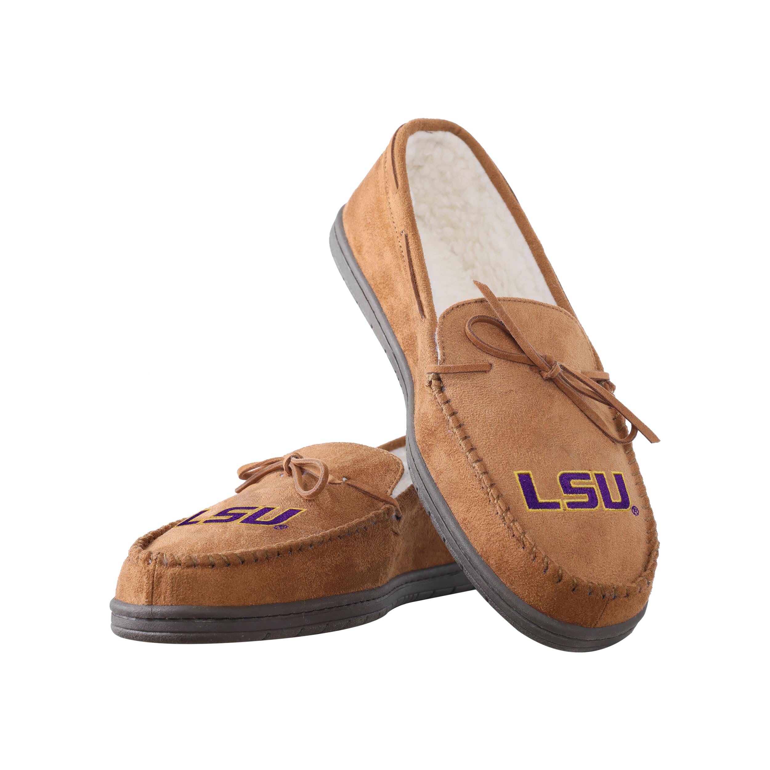 FOCO NCAA Mens NCAA College Team Logo Moccasin Slippers