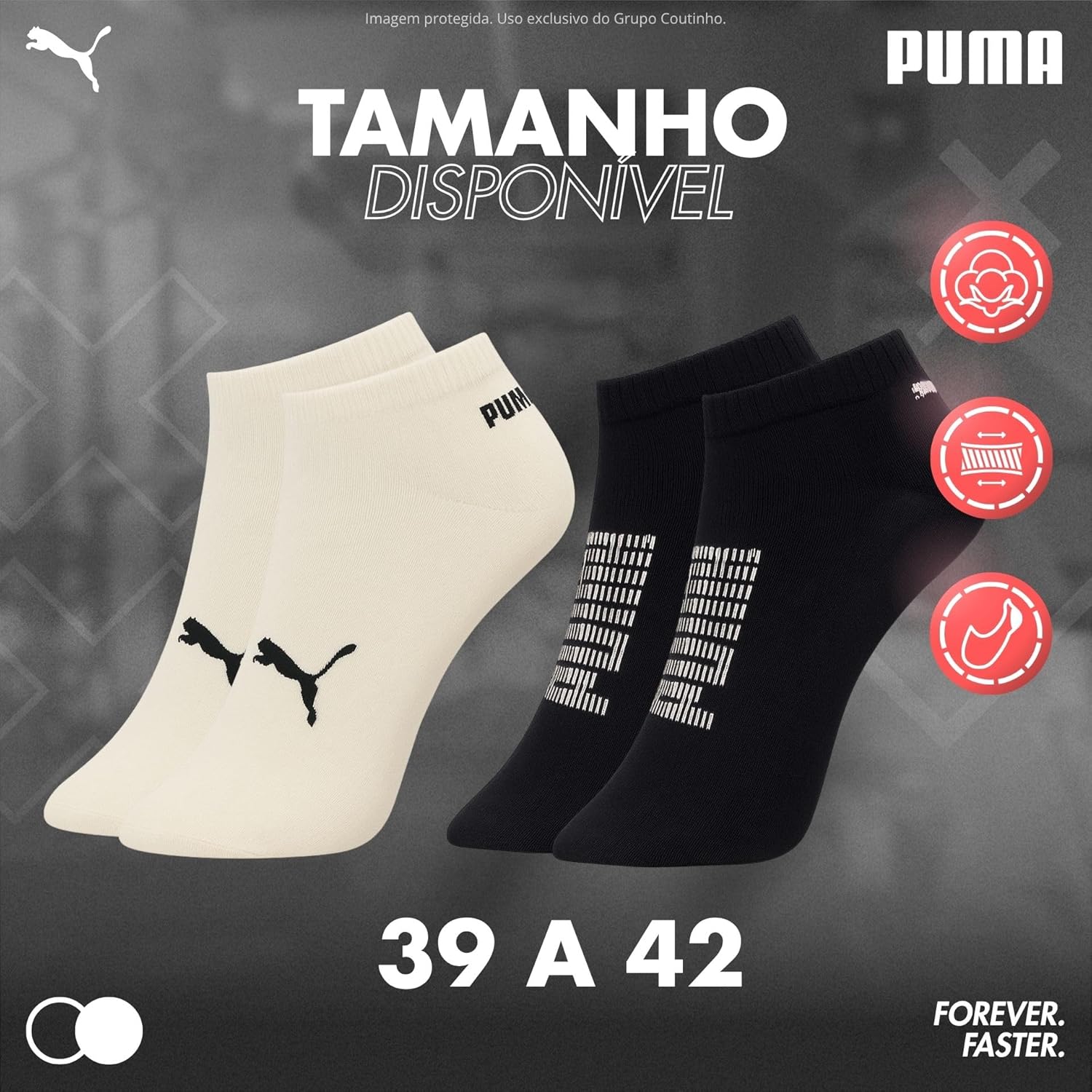 Kit 2 Pares Meia Puma Cano Curto Soquete Masculina Respirável Original em promoção! Veja a oferta e mais achadinhos de Moda íntima 6 Hoje é o melhor dia para comprar Kit 2 Pares Meia Puma Cano Curto Soquete Masculina Respirável Original com aquele preço maroto! Promoção! Aproveite a oferta! 6