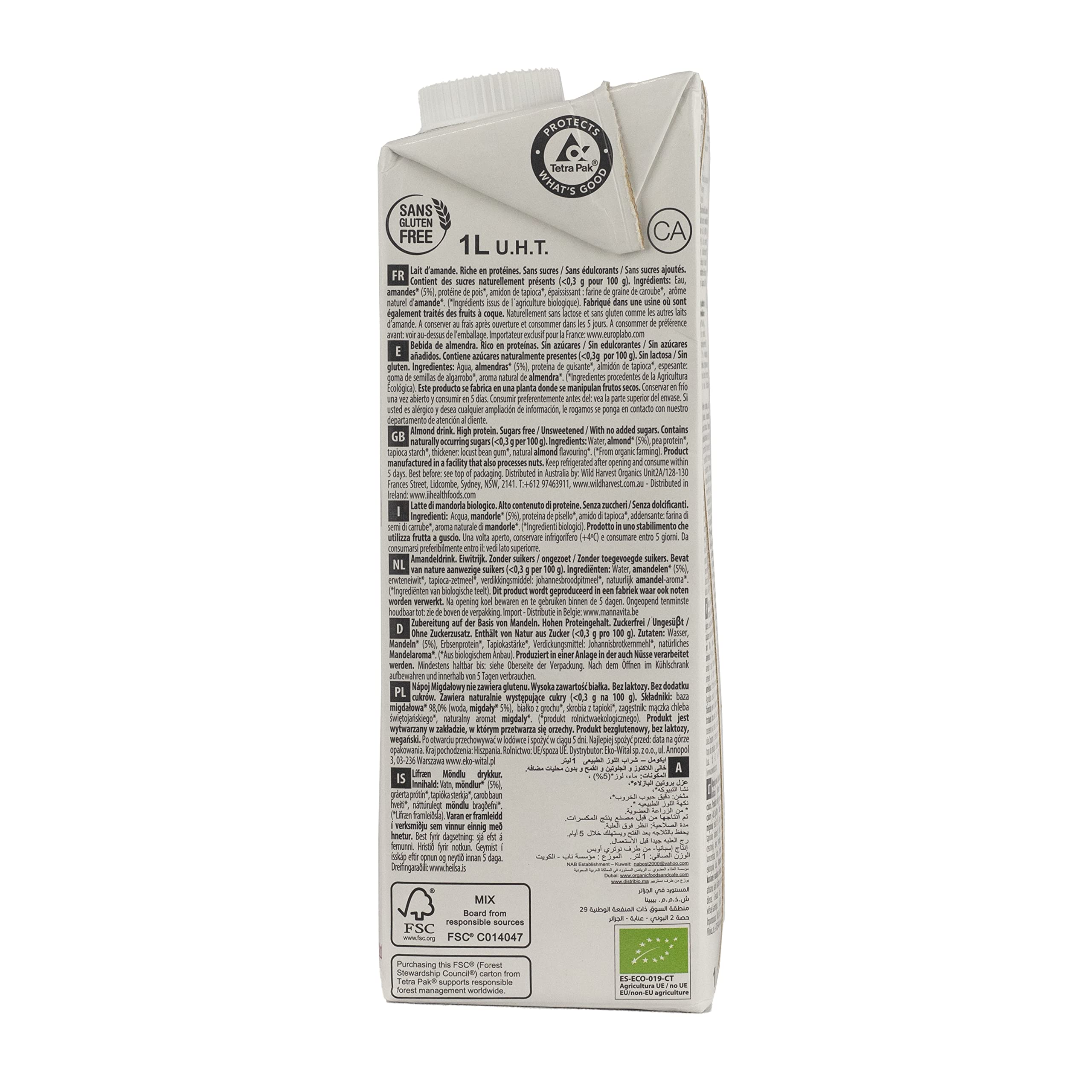Ecomil Almond Nature Proteine 1L sin Azucares